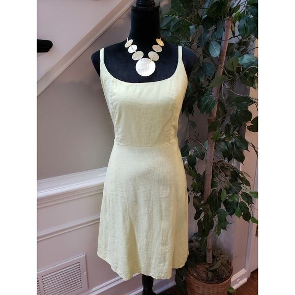 Old Navy Sheath Dress Women's Medium Tall Yellow Scoop Neck Sleeveless Pullover - Picture 1 of 13